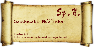 Szadeczki Nándor névjegykártya