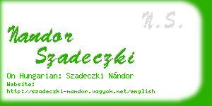 nandor szadeczki business card