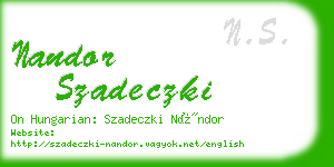 nandor szadeczki business card